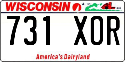 WI license plate 731XOR