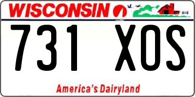WI license plate 731XOS