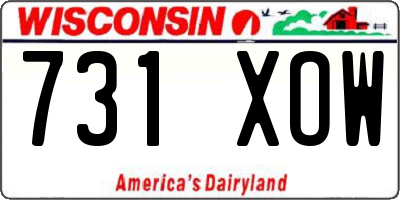 WI license plate 731XOW