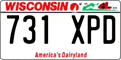 WI license plate 731XPD