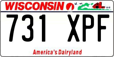 WI license plate 731XPF