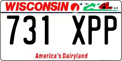 WI license plate 731XPP