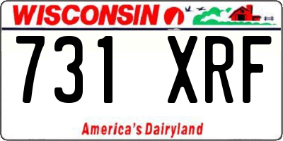 WI license plate 731XRF