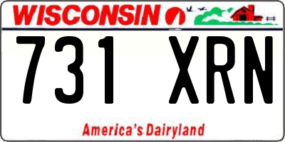 WI license plate 731XRN
