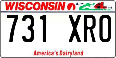WI license plate 731XRO