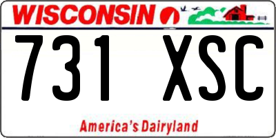 WI license plate 731XSC