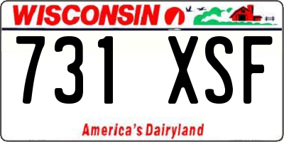 WI license plate 731XSF