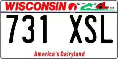 WI license plate 731XSL