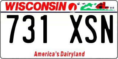 WI license plate 731XSN