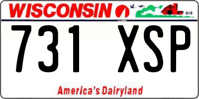 WI license plate 731XSP