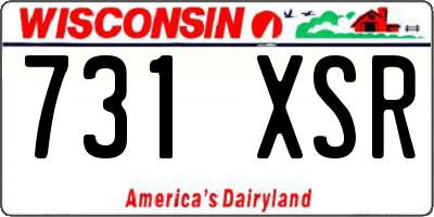 WI license plate 731XSR