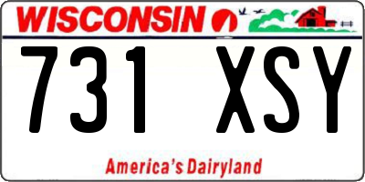WI license plate 731XSY