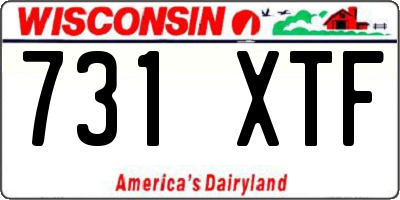 WI license plate 731XTF
