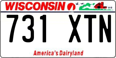 WI license plate 731XTN