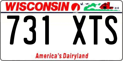 WI license plate 731XTS