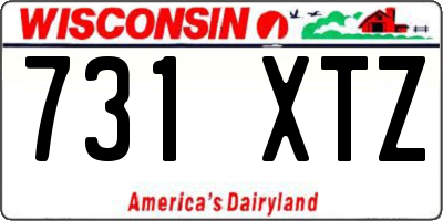 WI license plate 731XTZ