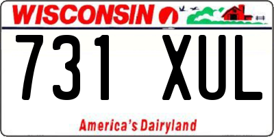 WI license plate 731XUL