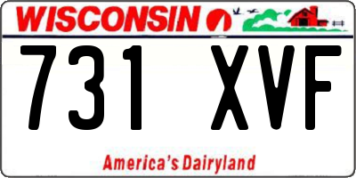 WI license plate 731XVF