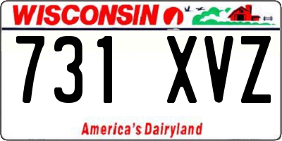 WI license plate 731XVZ
