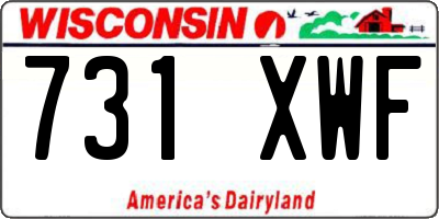 WI license plate 731XWF