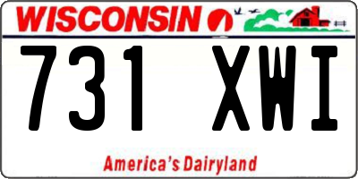 WI license plate 731XWI