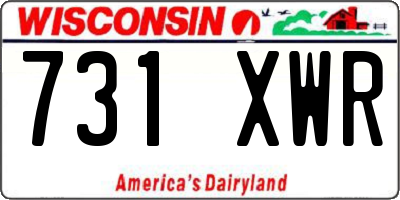 WI license plate 731XWR