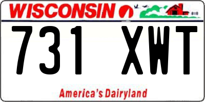 WI license plate 731XWT