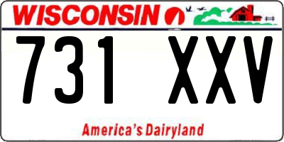 WI license plate 731XXV