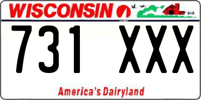 WI license plate 731XXX