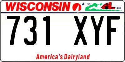 WI license plate 731XYF