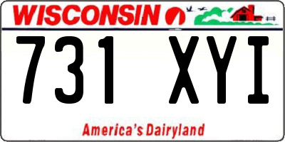 WI license plate 731XYI