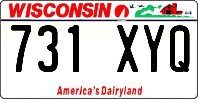 WI license plate 731XYQ