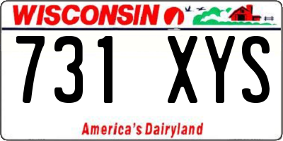 WI license plate 731XYS