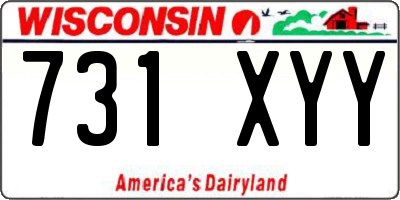 WI license plate 731XYY