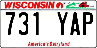 WI license plate 731YAP