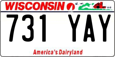 WI license plate 731YAY