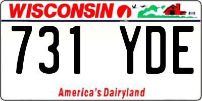 WI license plate 731YDE