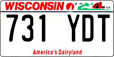 WI license plate 731YDT