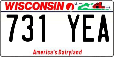 WI license plate 731YEA