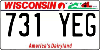 WI license plate 731YEG