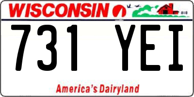 WI license plate 731YEI