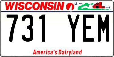 WI license plate 731YEM