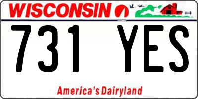 WI license plate 731YES