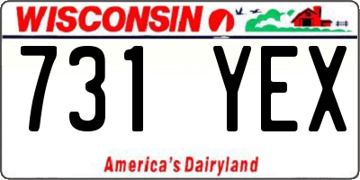 WI license plate 731YEX