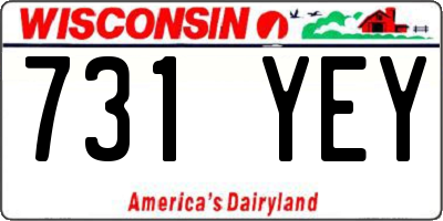 WI license plate 731YEY