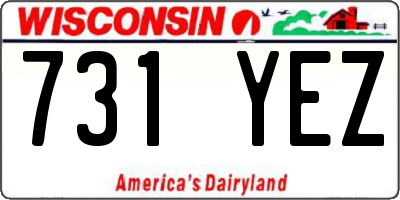 WI license plate 731YEZ