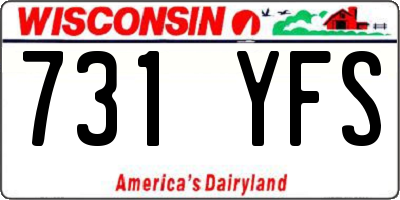 WI license plate 731YFS