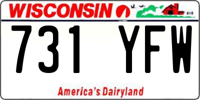 WI license plate 731YFW