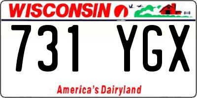 WI license plate 731YGX