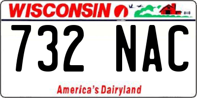 WI license plate 732NAC